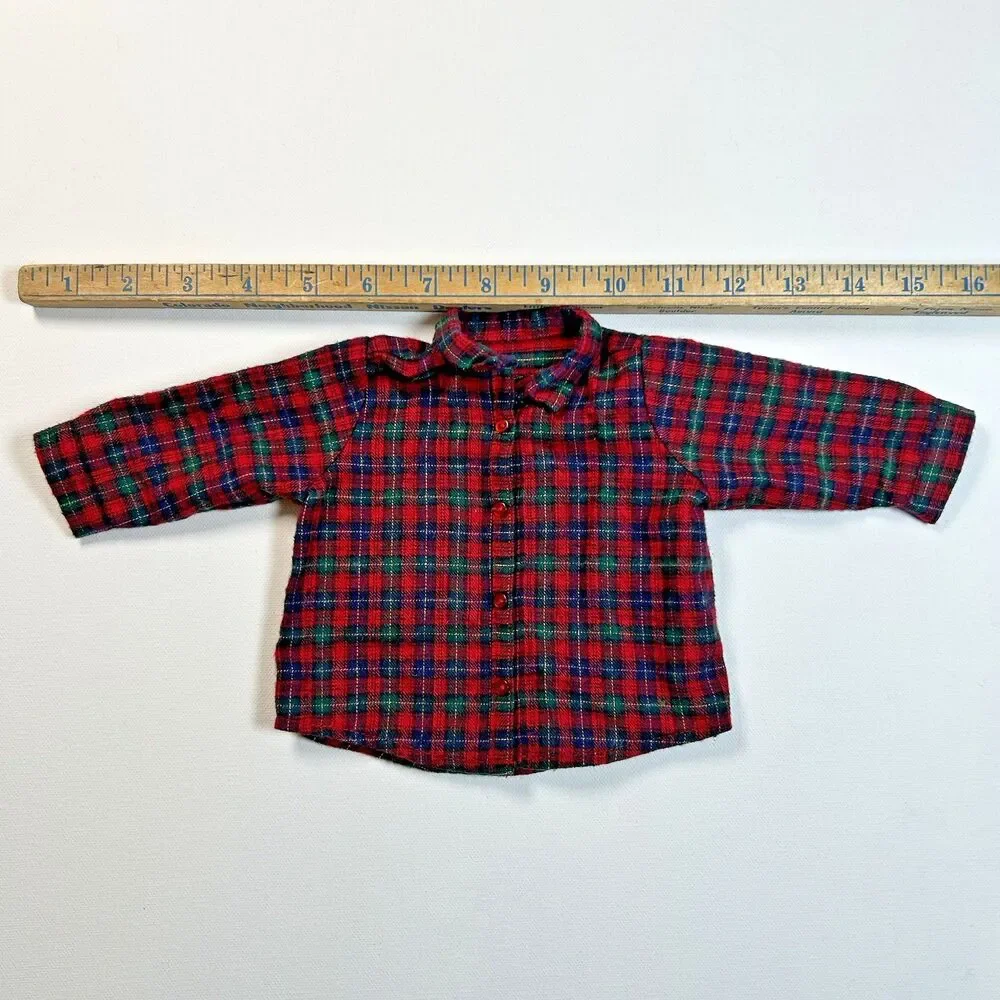 American Girl Doll EVERYDAY Plaid Long Sleeve Shirt Camping Hiking Shirt Only